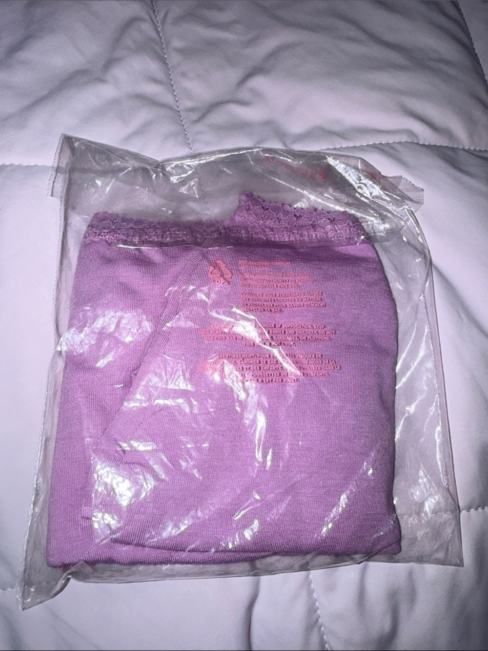 NWT PINK Victoria’s Secret Purple Lace Trim Boy Short Panty